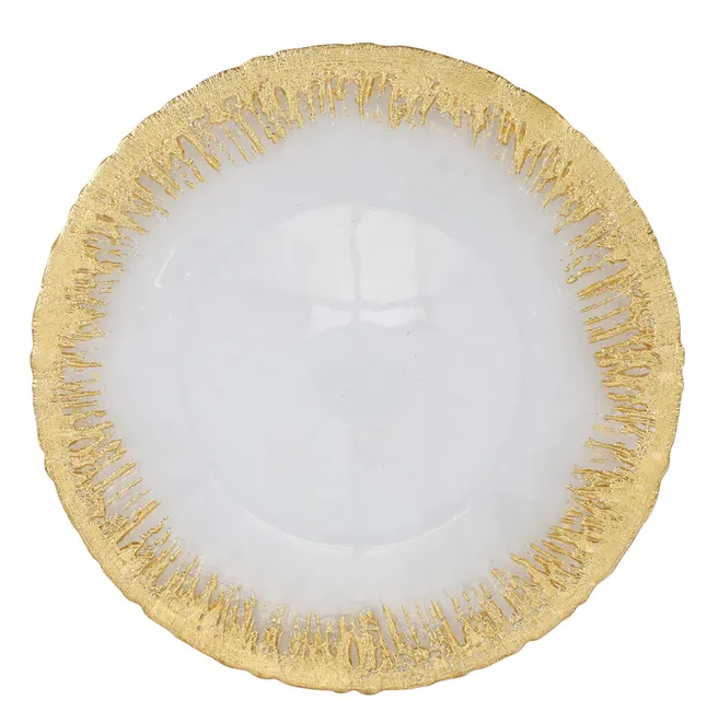 Rufolo Glass Gold Brushstroke Charger