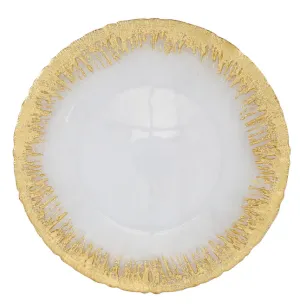 Rufolo Glass Gold Brushstroke Charger