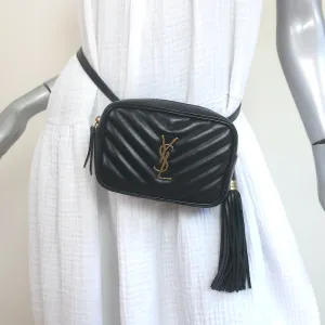 Saint Laurent Lou Belt Bag Black Quilted Leather