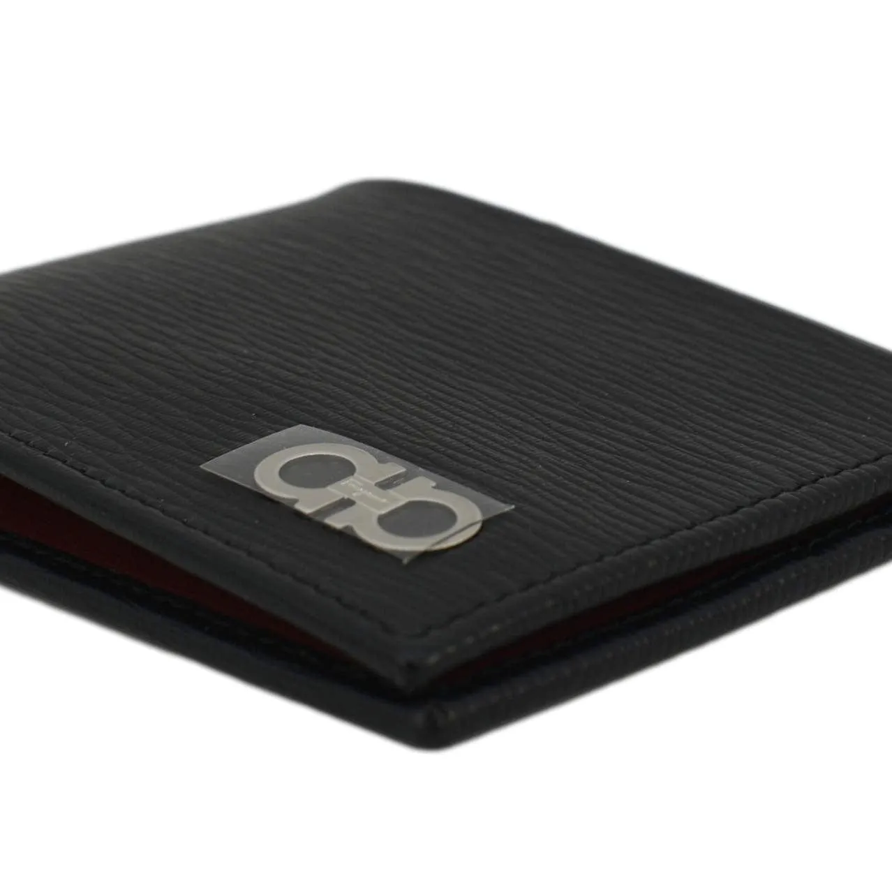 SALVATORE FERRAGAMO Gancini Leather Bi-Fold Wallet Black