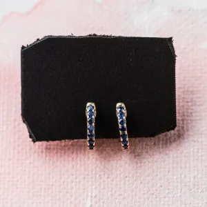 Sapphire Huggie Earrings in 14k Gold
