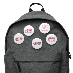 Sassy & Pink 5 Pin Buttons Set