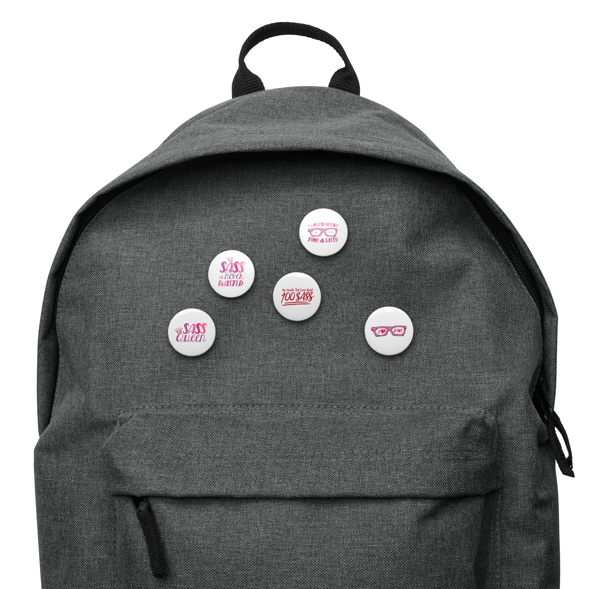 Sassy & Pink 5 Pin Buttons Set