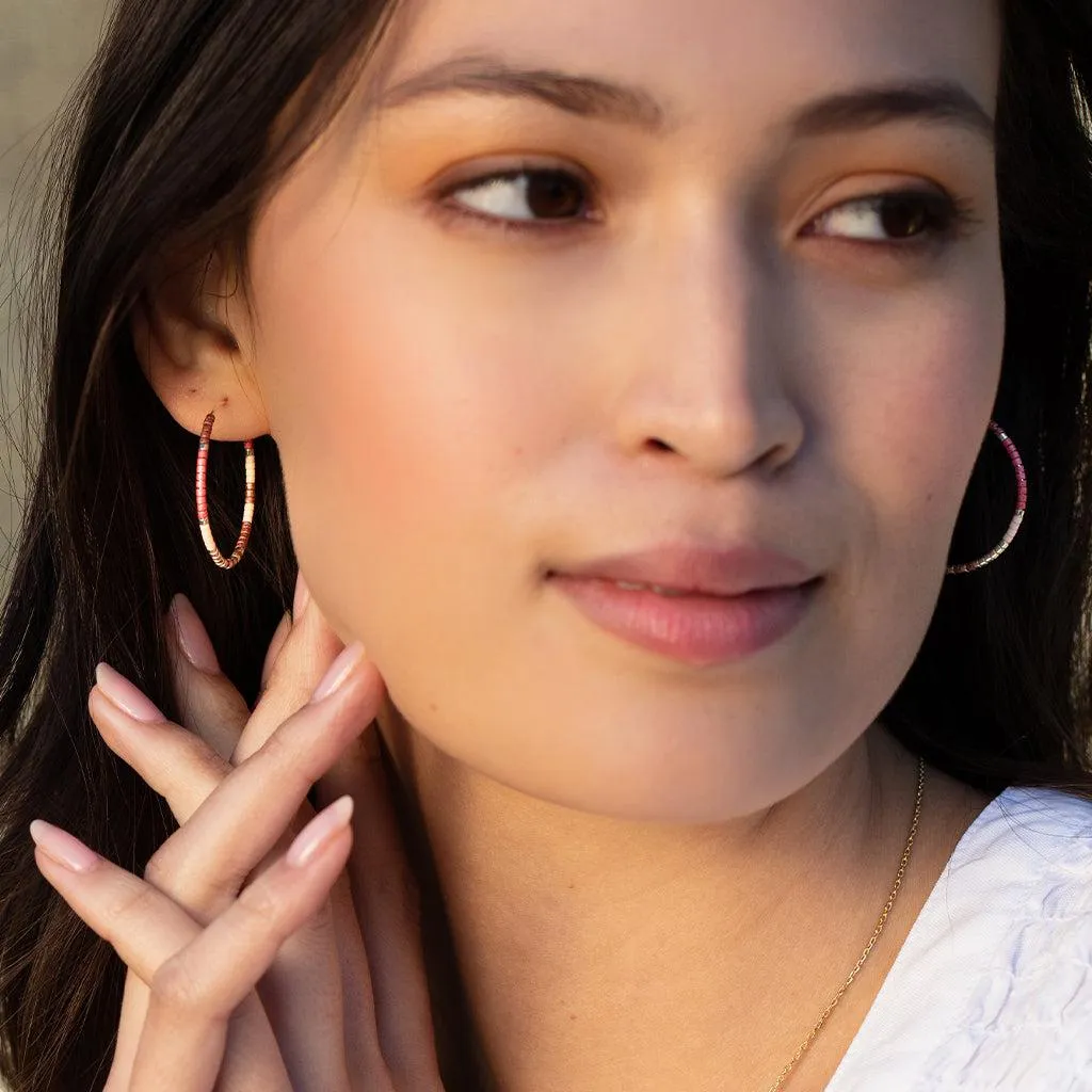 Scout Curated Wears Chromacolor Miyuki Small Hoop - Cobalt Multi