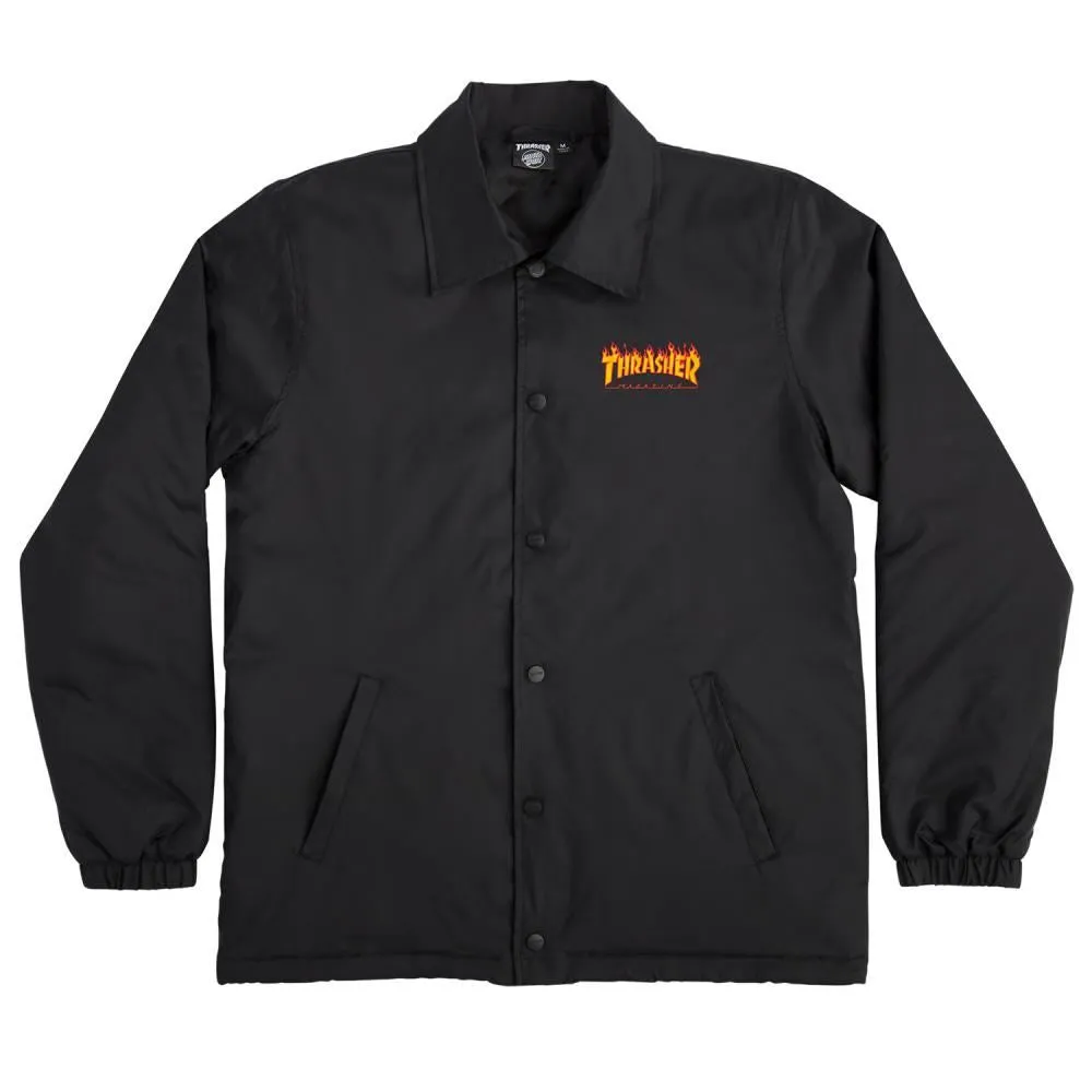 SCR x Thrasher Jacket Thrasher Flame Dot Coach - Black