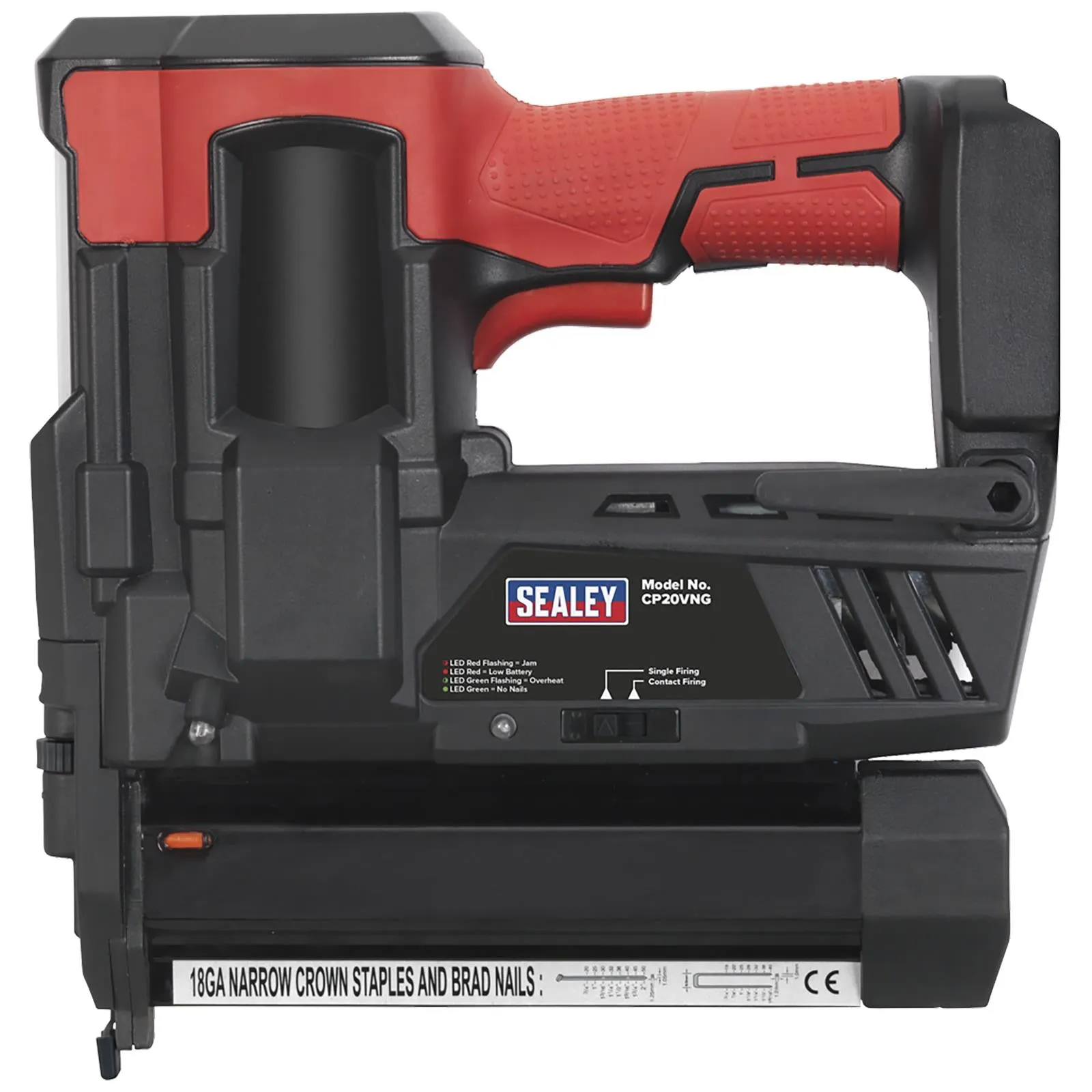 Sealey Cordless Nail (50mm) Staple (40mm) Gun 18 Gauge 20V Lithium-ion Body Only