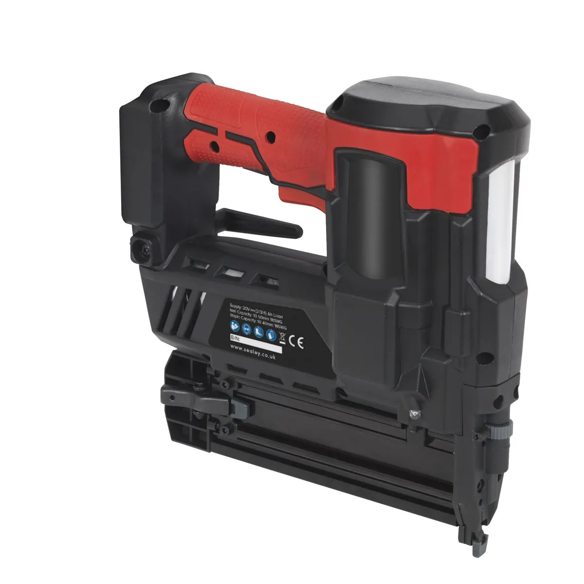 Sealey Cordless Nail (50mm) Staple (40mm) Gun 18 Gauge 20V Lithium-ion Body Only