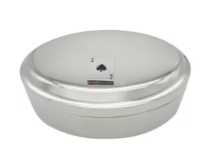 Shiny Ace of Spades Pendant Oval Trinket Jewelry Box
