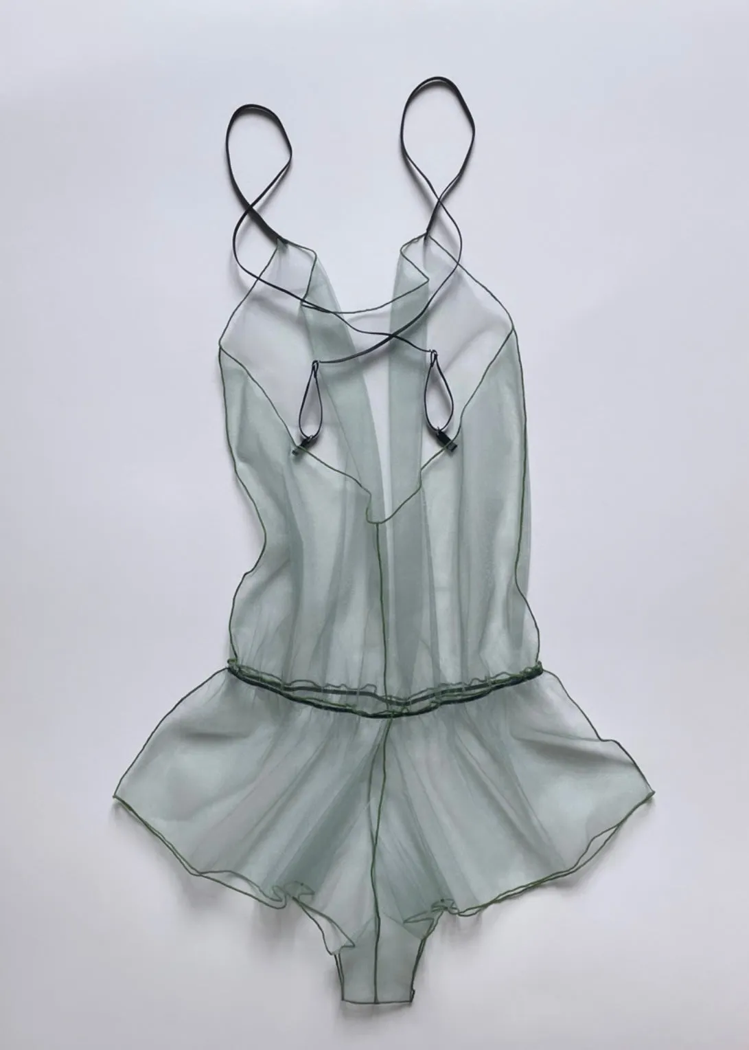 SHINY GREEN BODYSUIT