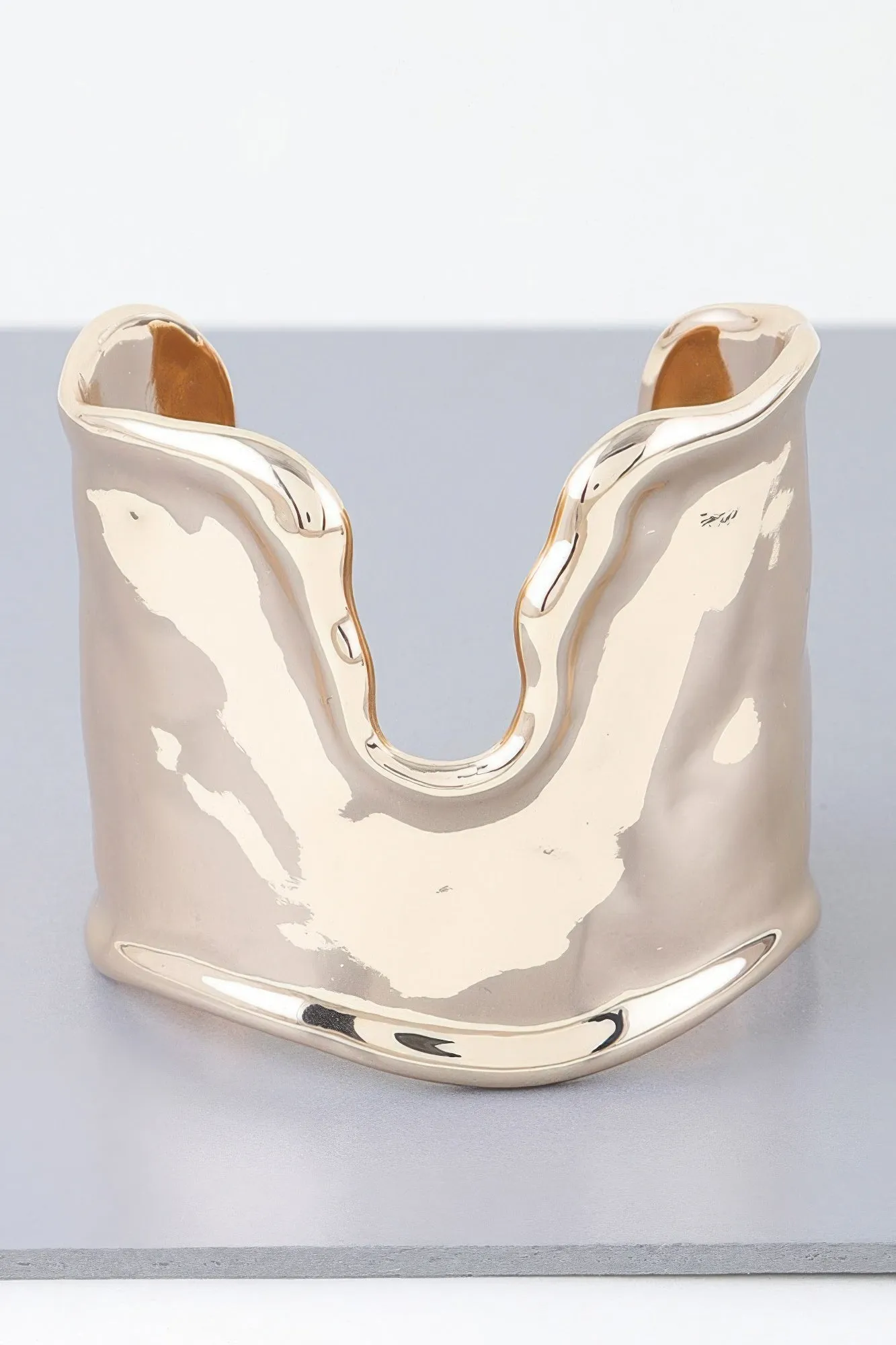 Shiny Hammered Cuff Bracelet