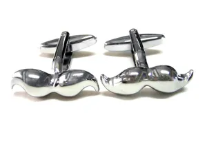 Shiny Hipster Mustache Cufflinks