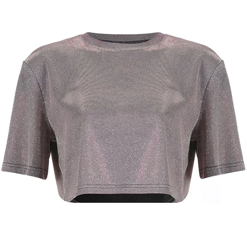 Shiny Loose Crop Top