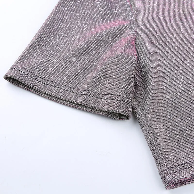 Shiny Loose Crop Top