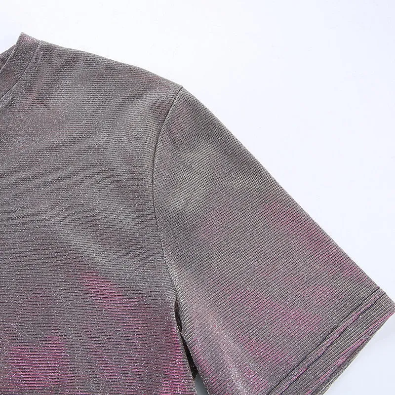 Shiny Loose Crop Top