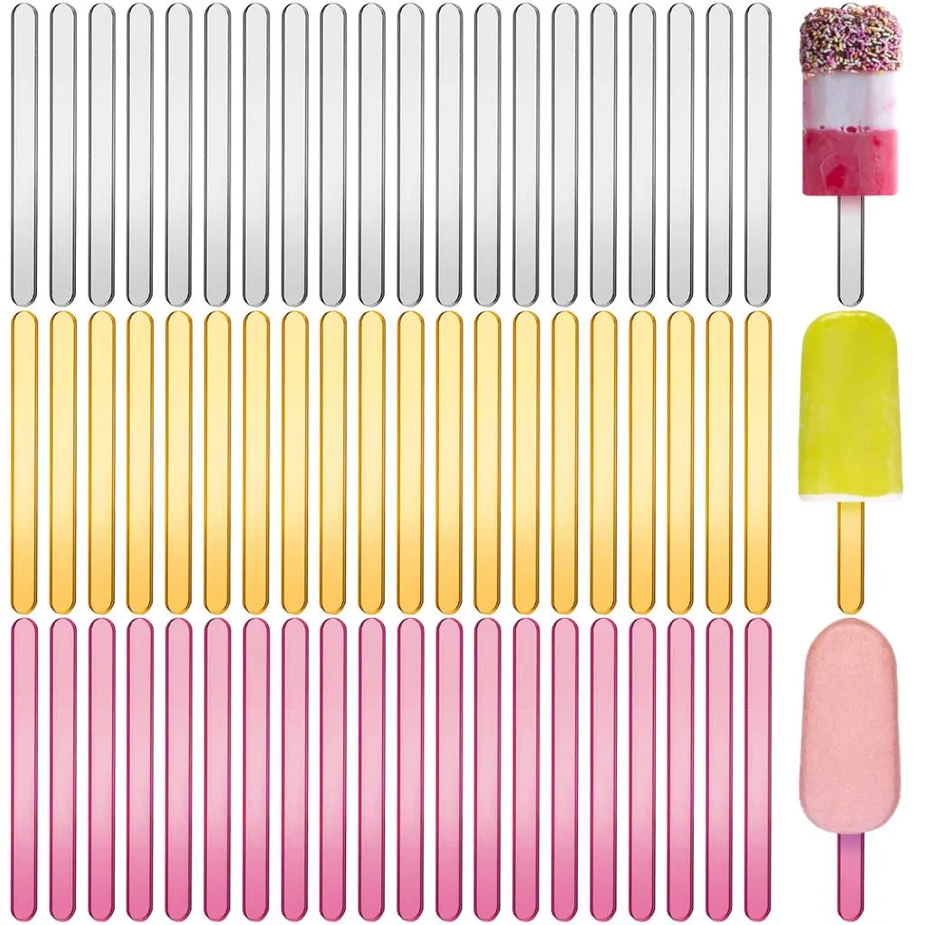 SHINY PLAIN ICE POP/CAKESICLE/LOLLIPOP STICKS (25 PCS)