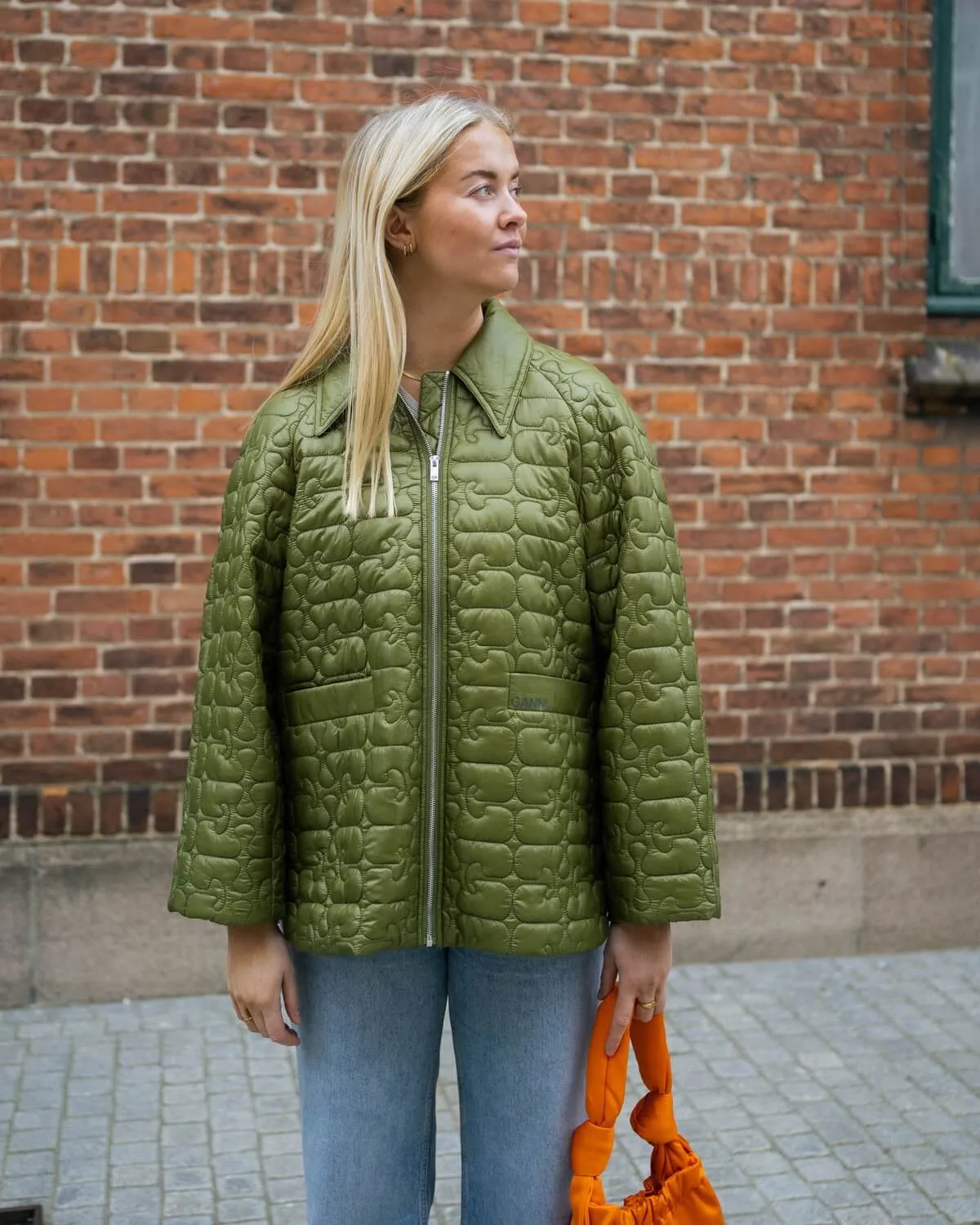 Shiny Quilt Jacket - Spaghnum