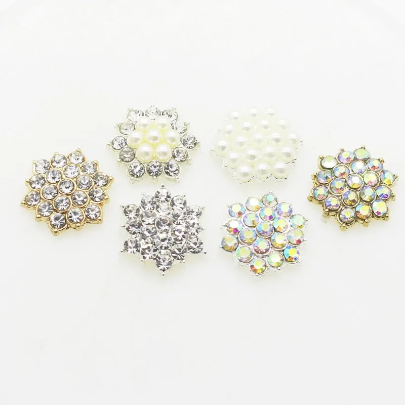Shiny Rhinestone Pearl Floral Alloy Jewelry Accessory