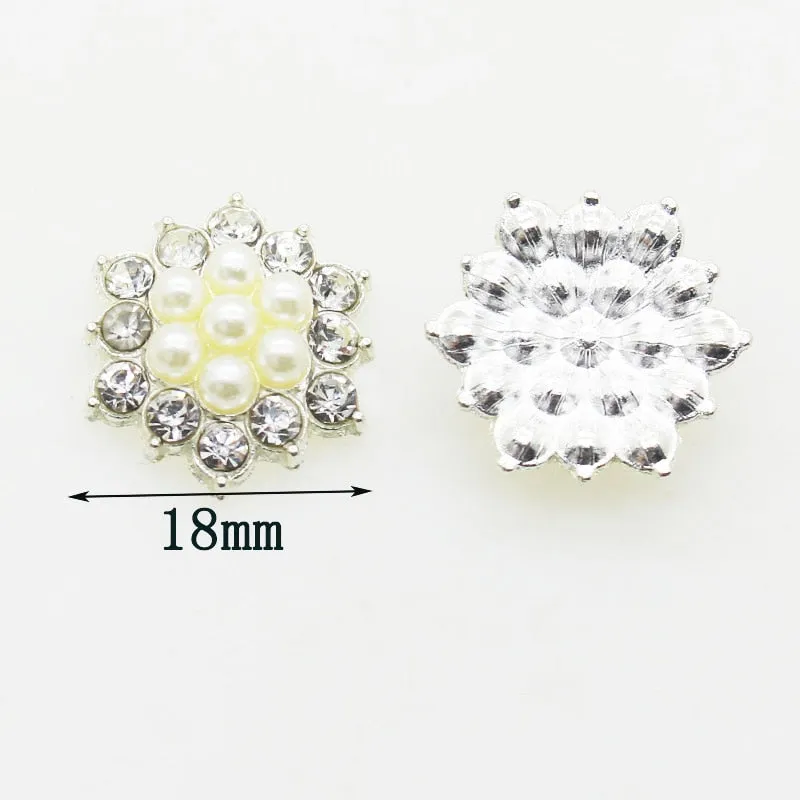 Shiny Rhinestone Pearl Floral Alloy Jewelry Accessory