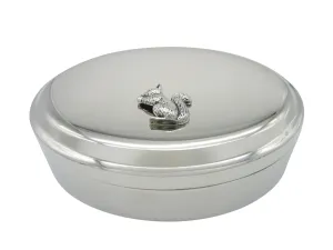 Shiny Squirrel Pendant Oval Trinket Jewelry Box