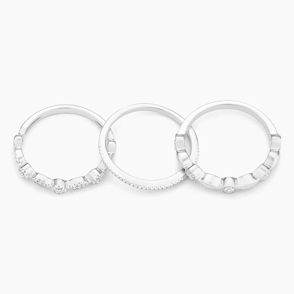 Shiny Three Stackable Ring