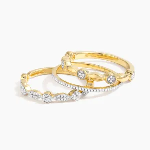 Shiny Three Stackable Ring