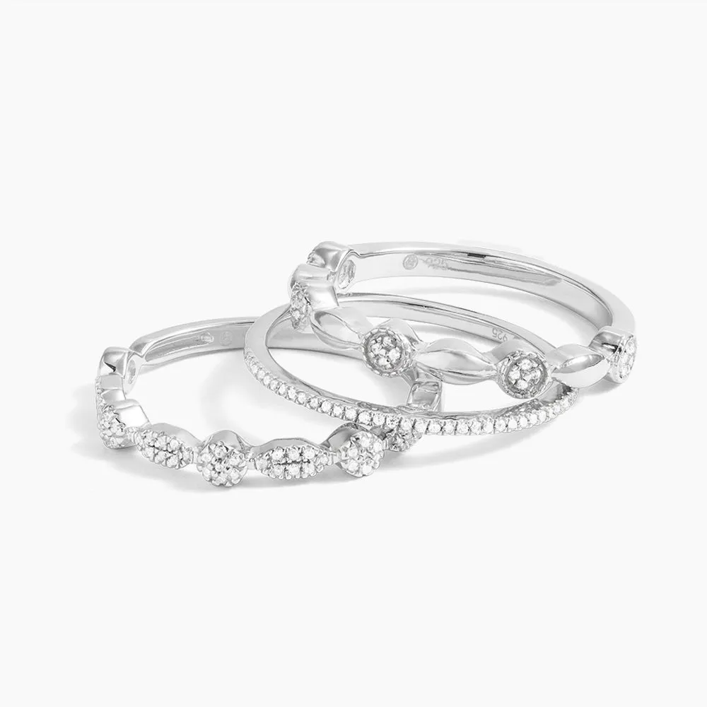Shiny Three Stackable Ring
