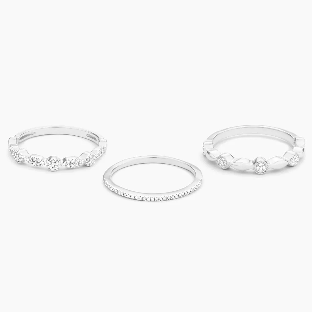 Shiny Three Stackable Ring
