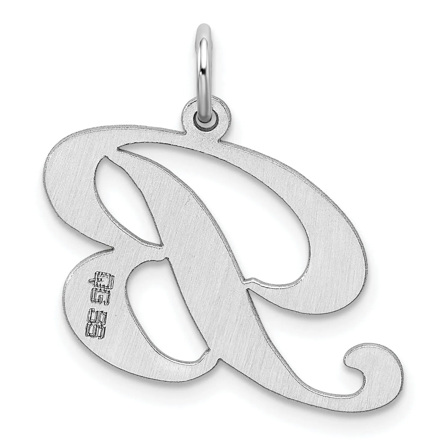 Silver Large Fancy Script Initial B Charm