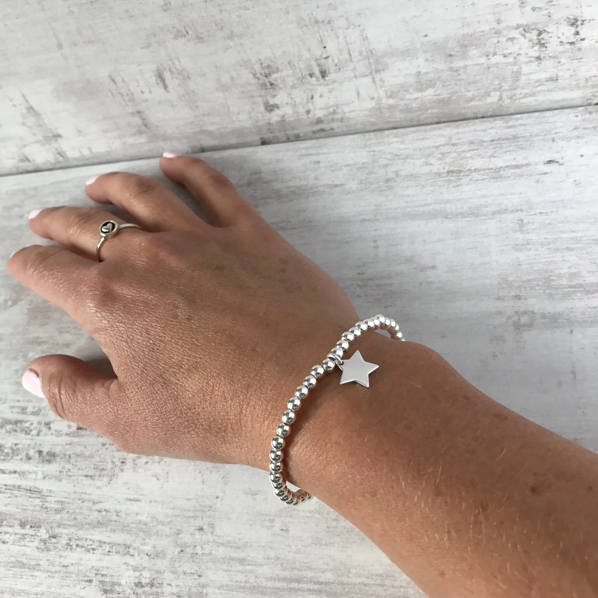 Silver Shiny Star Bracelet