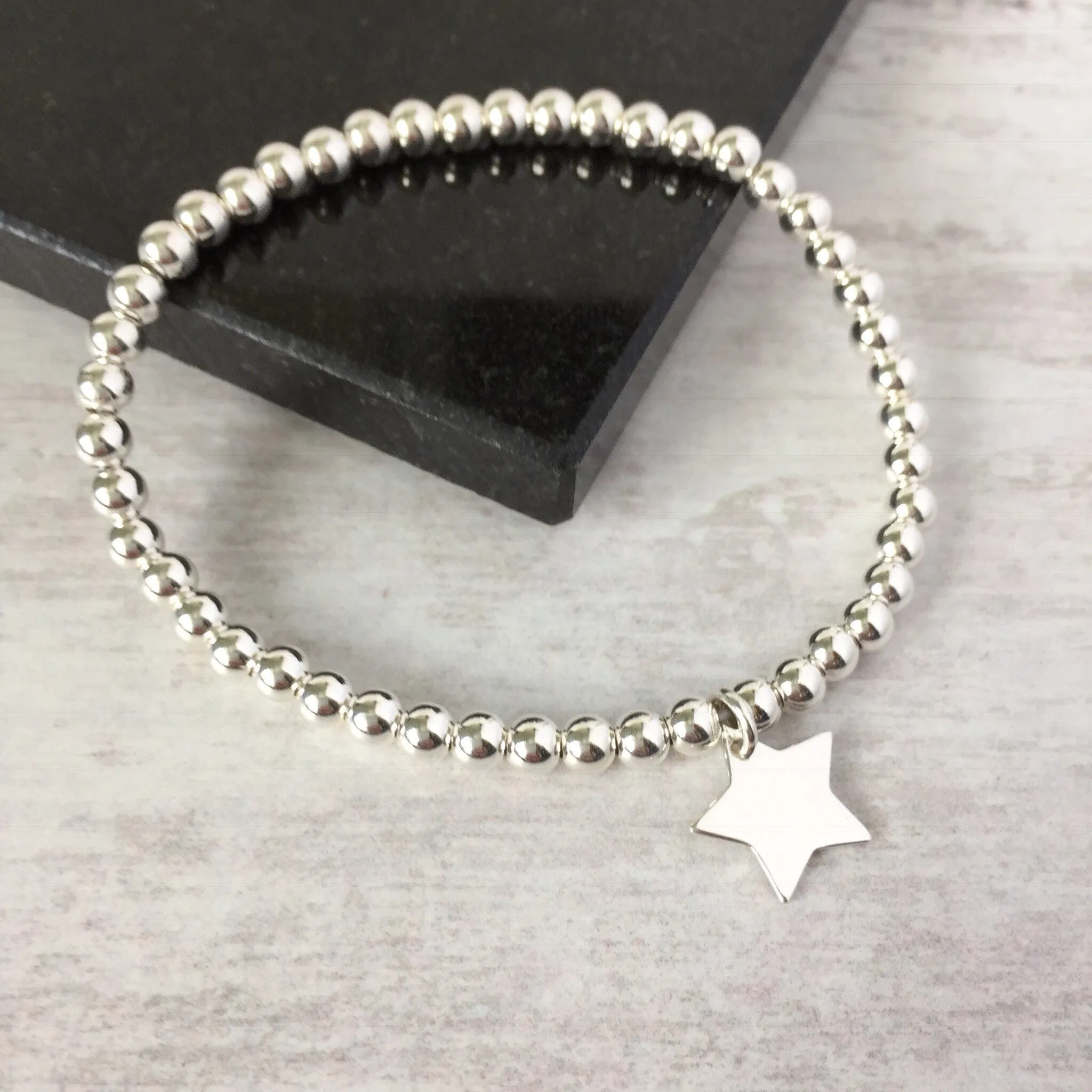 Silver Shiny Star Bracelet