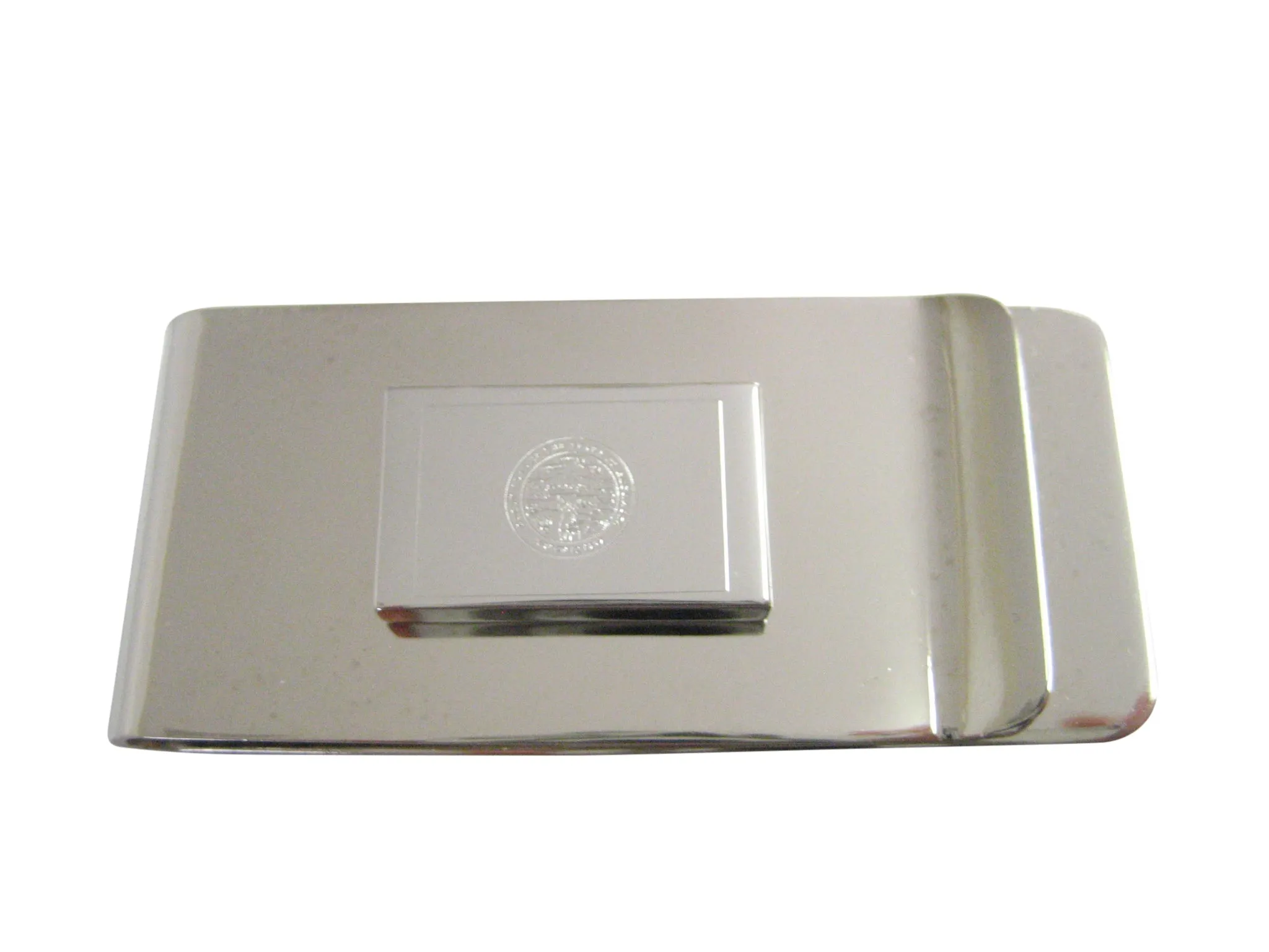 Silver Toned Etched Nebraska State Flag Money Clip