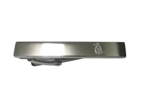 Silver Toned Etched Sleek Duck Billed Platypus Skinny Tie Clip