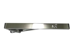 Silver Toned Etched Sleek Full Horse Tie Clip
