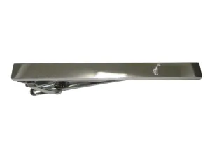 Silver Toned Etched Sleek Giraffe Tie Clip