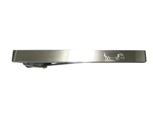 Silver Toned Etched Sleek Hippo Tie Clip
