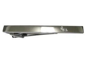 Silver Toned Etched Sleek Left Facing Moose Tie Clip