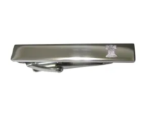Silver Toned Etched Sleek Liberty Bell Skinny Tie Clip