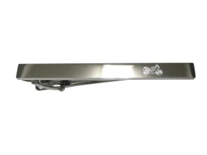 Silver Toned Etched Sleek Motorcycle Tie Clip