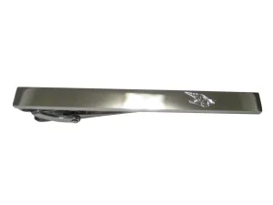 Silver Toned Etched Sleek Sea Shell Tie Clip