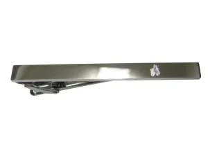 Silver Toned Etched Sleek Zebra Head Tie Clip