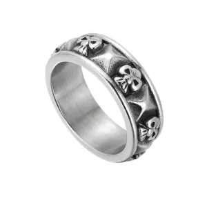Skull Row Band Ring