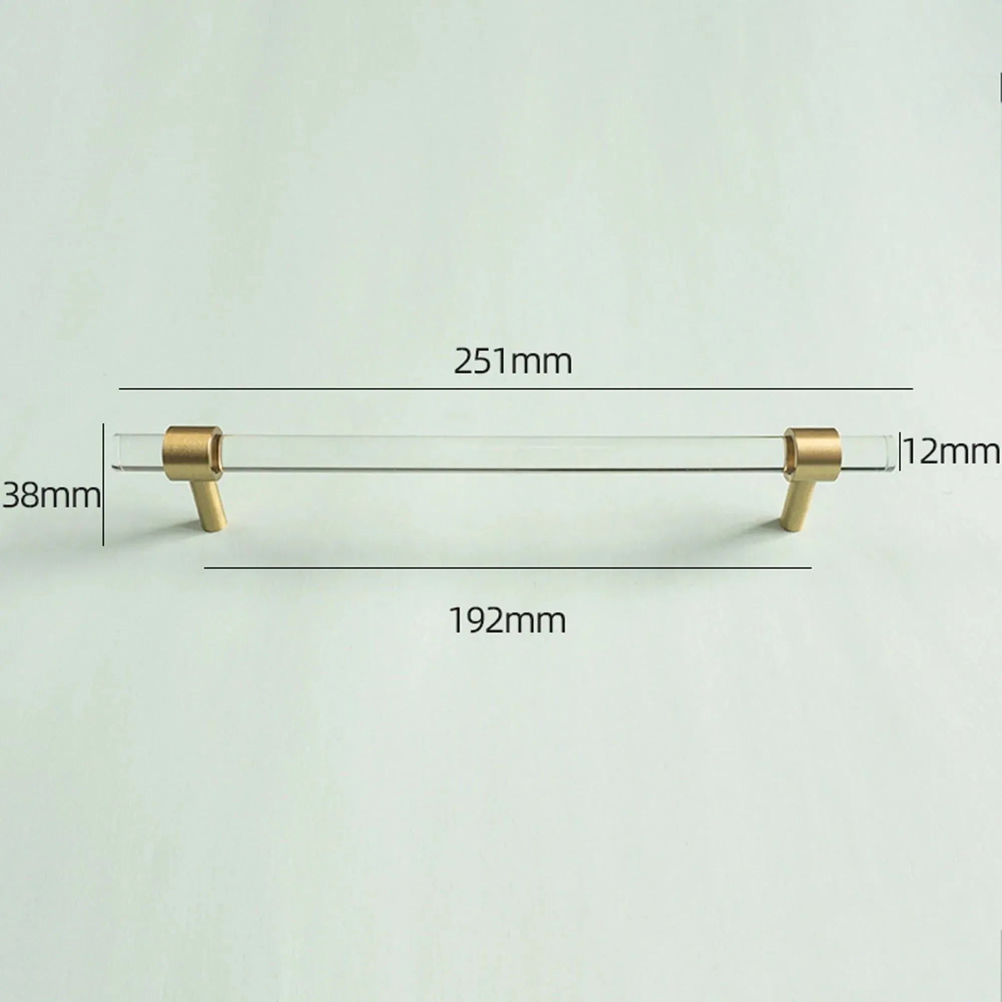 Sleek Acrylic Cabinet Drawer Pull with Brass Handle