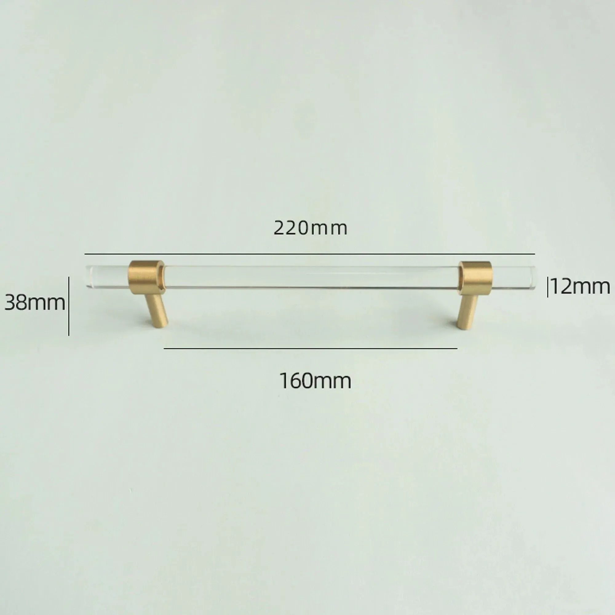 Sleek Acrylic Cabinet Drawer Pull with Brass Handle