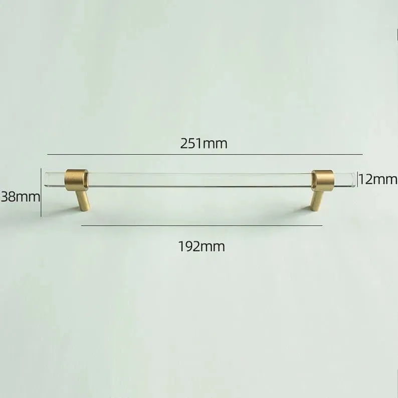 Sleek Acrylic Cabinet Drawer Pull with Brass Handle