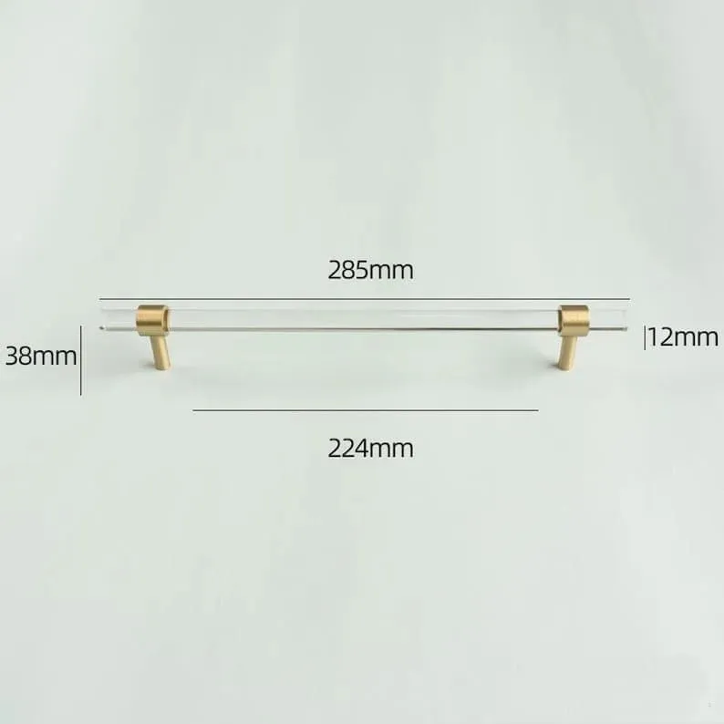 Sleek Acrylic Cabinet Drawer Pull with Brass Handle