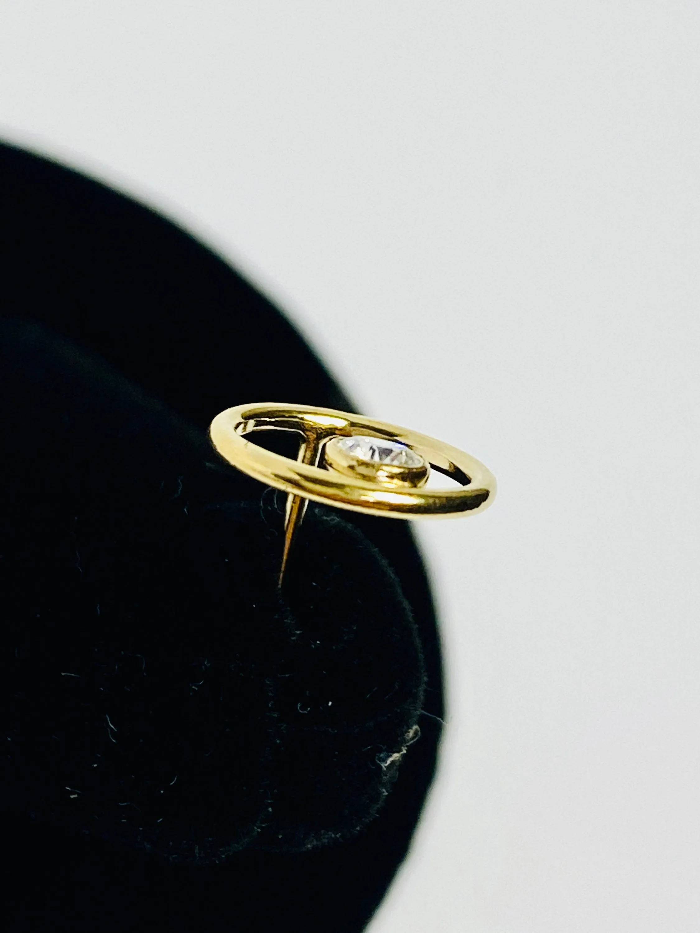 Sleek and Fashionable Round Wire Post with gemstones (14KGF)14k Gold Filled Earrings sku #400C10BPM4