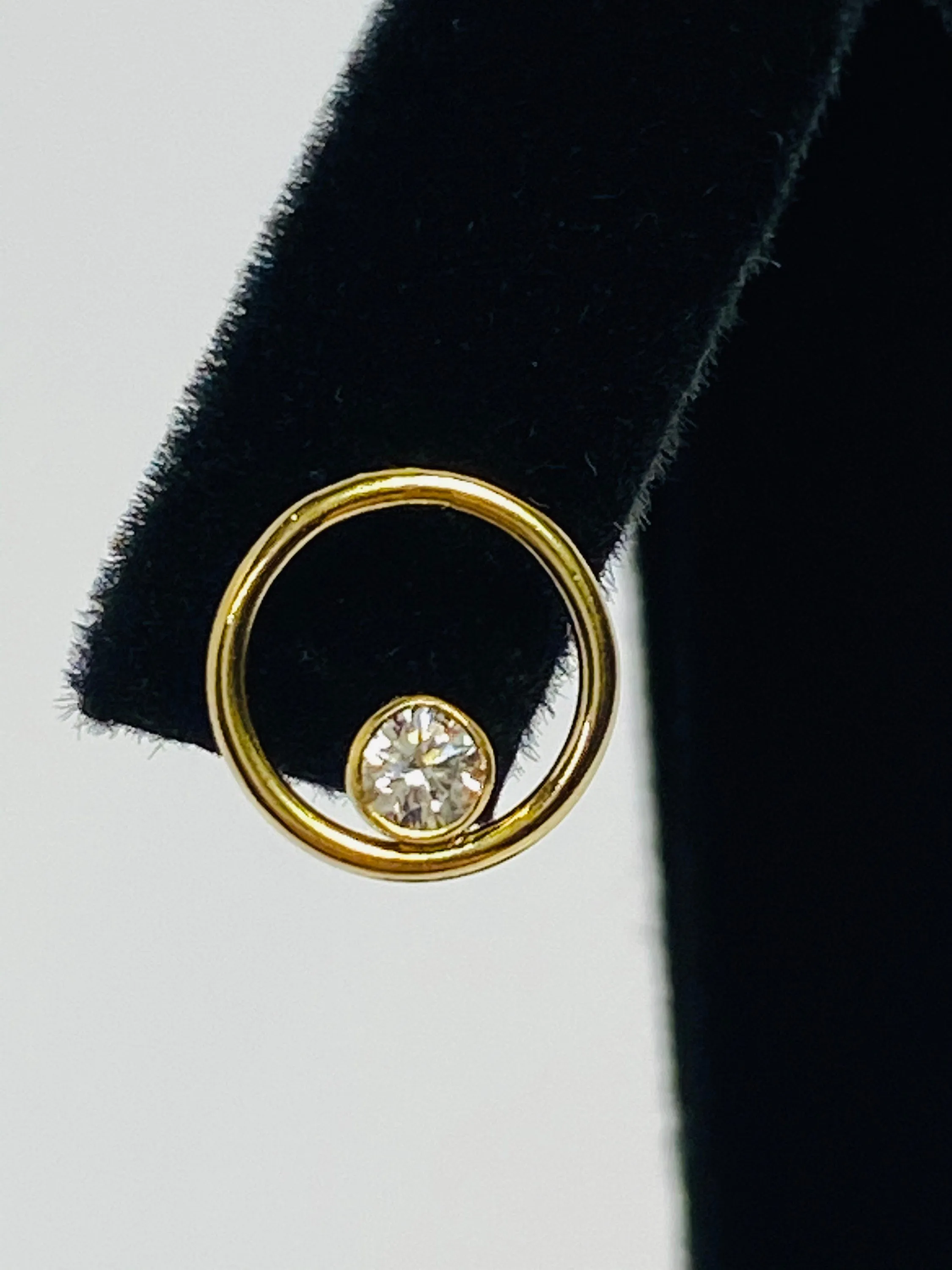 Sleek and Fashionable Round Wire Post with gemstones (14KGF)14k Gold Filled Earrings sku #400C10BPM4