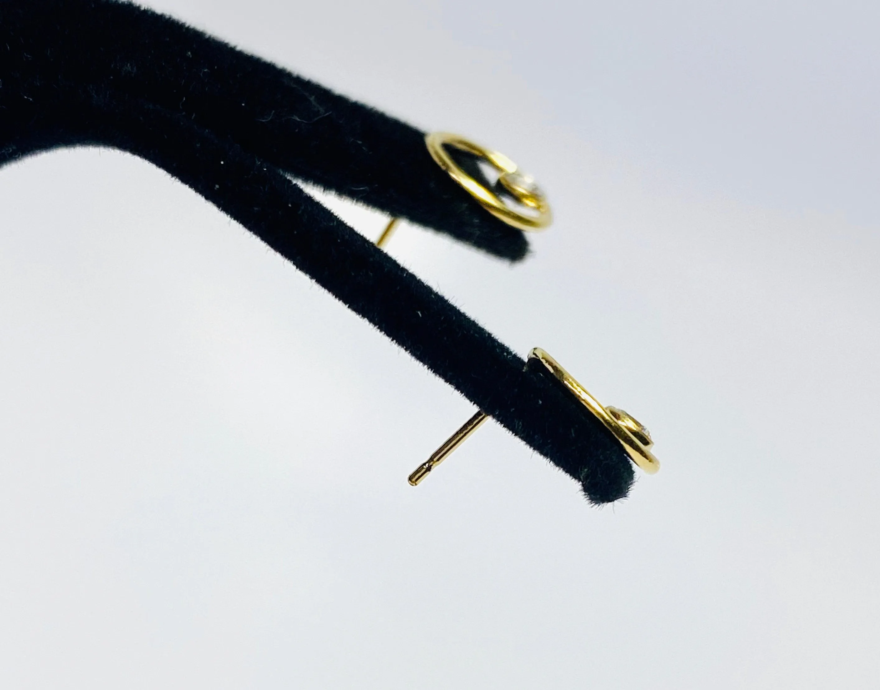 Sleek and Fashionable Round Wire Post with gemstones (14KGF)14k Gold Filled Earrings sku #400C10BPM4