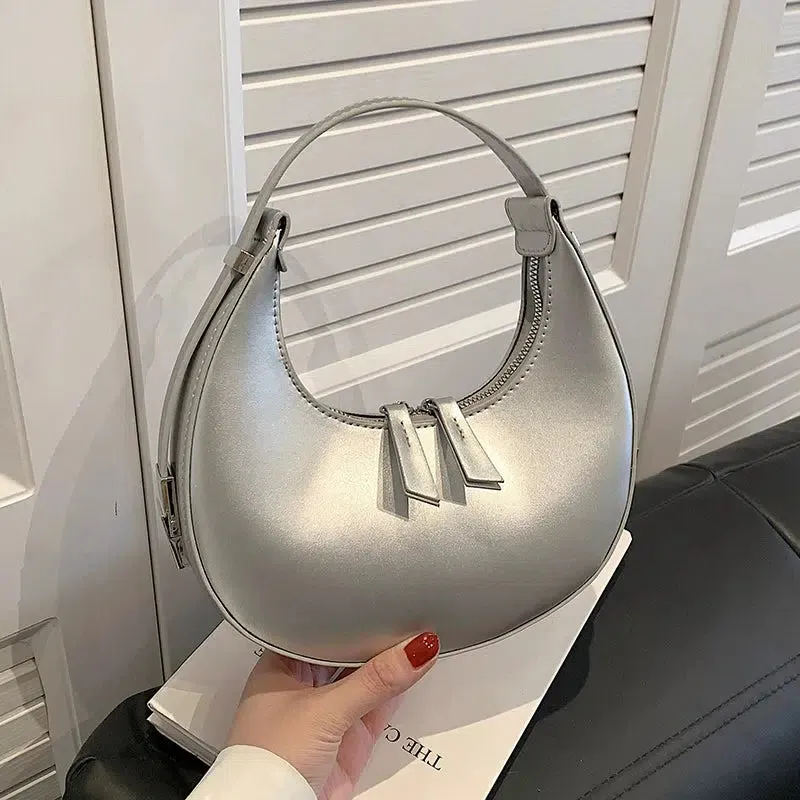 Sleek Crescent Moon Shoulder Bag