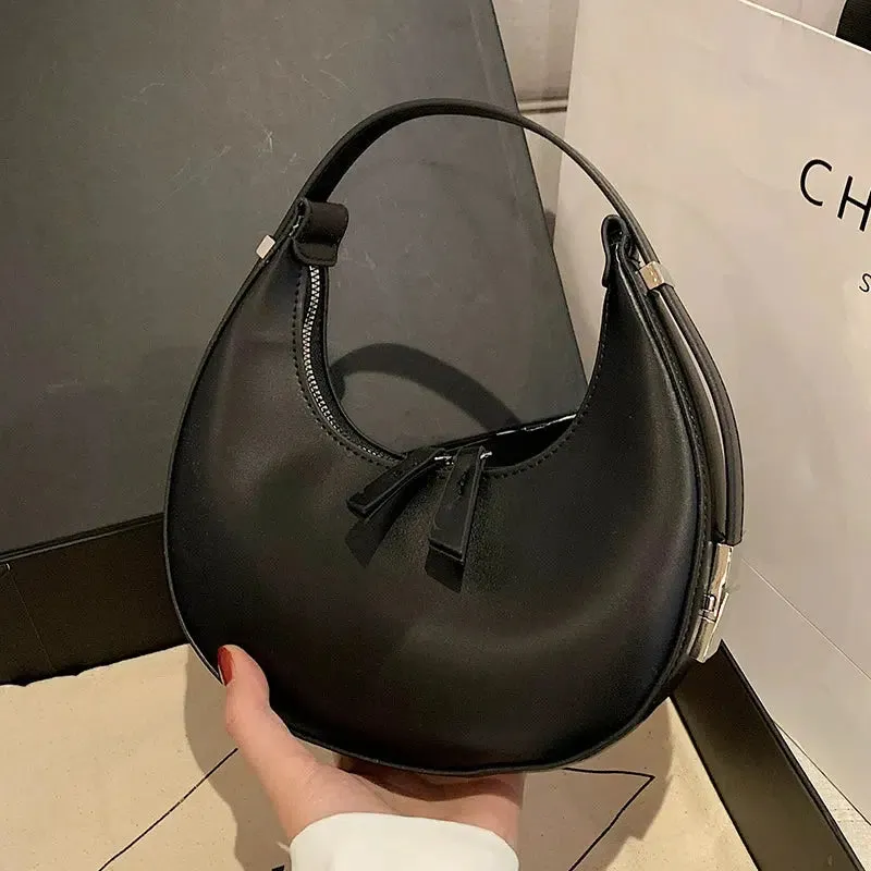 Sleek Crescent Moon Shoulder Bag